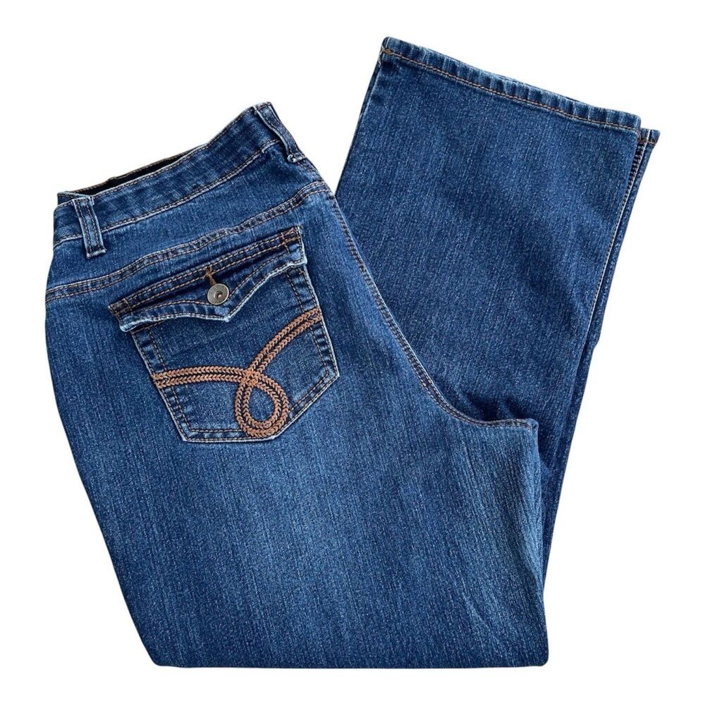 Cato Premium Jeans Women 16WP Dark Wash Mid Rise Straight Leg Comfort Casual